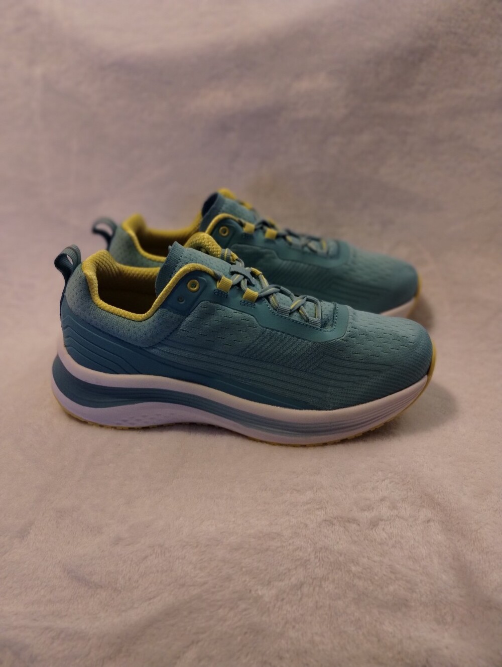 Orthofeet Women’s 7 Wide Teal Blue Yellow Walking Sneakers 37003
